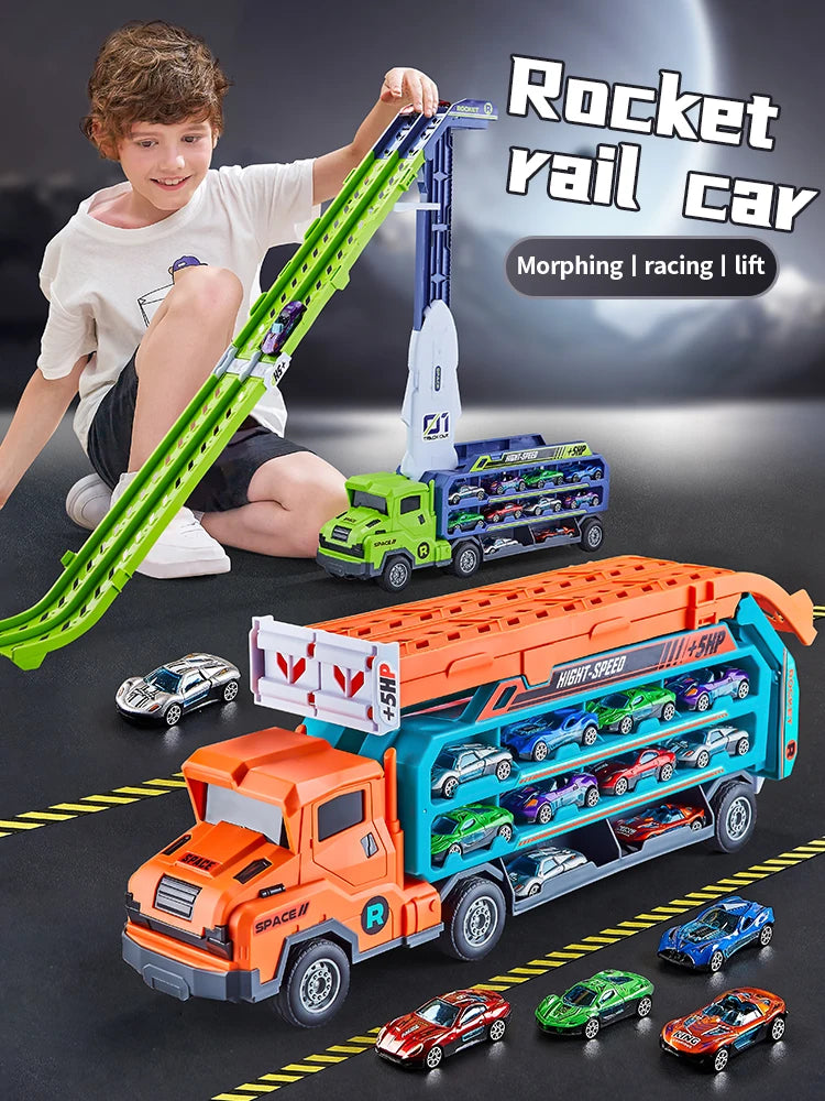 Coaster Type Racetrack Car with Rocket Lift - Fun for All Ages