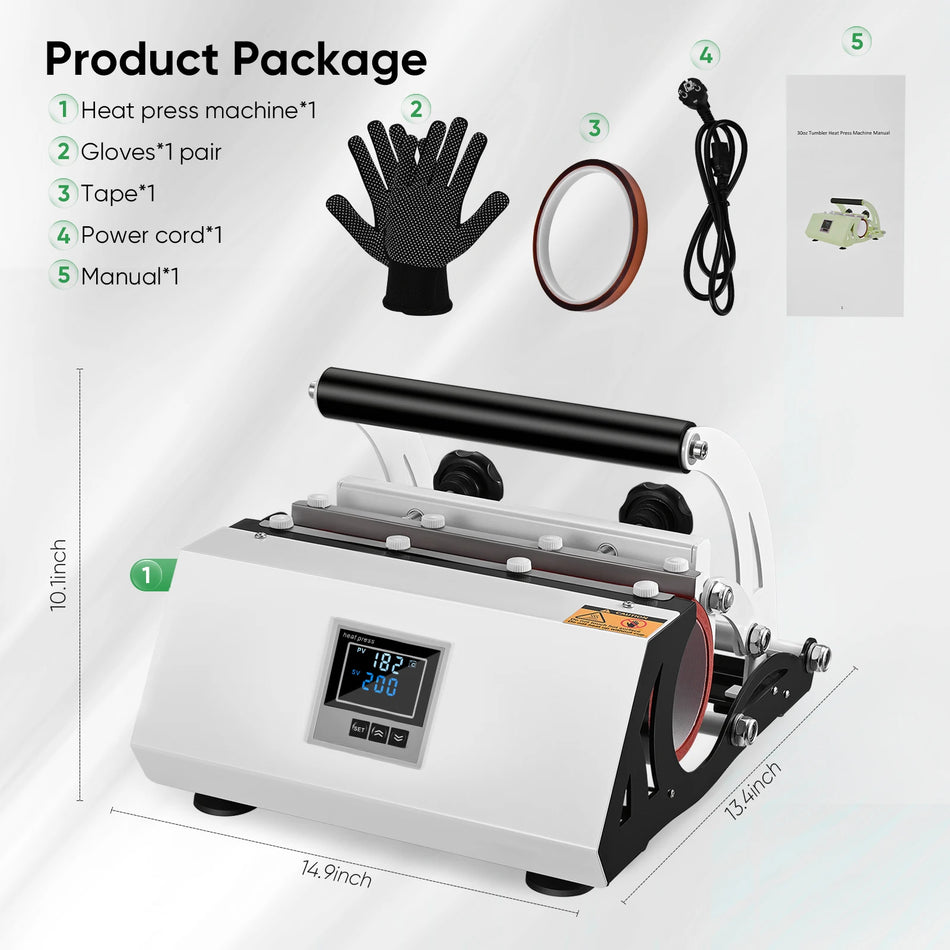 11 Till 30 Oz Kopp Tumbler Sublimering Värmepress Touchscreen