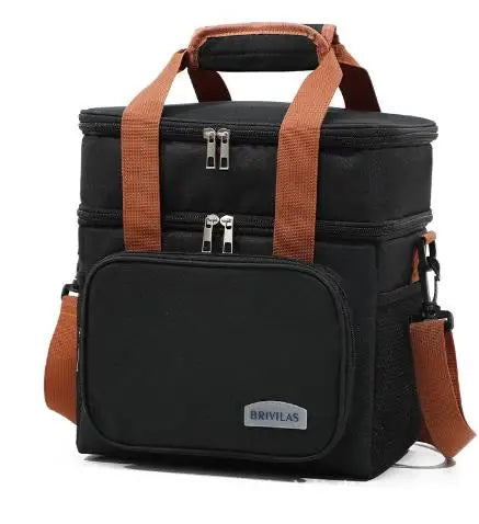 European Crossbody Lunch Insulation Bag &ndash; Large Capacity black