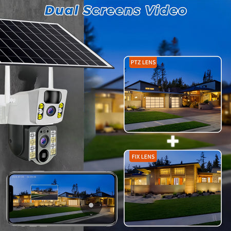 8MP HD Solar Camera WIFI Smart Home Security Protection Home 360 Monitor 4K 4G SIM Card Outdoor with Battery V380 Pro 4G Network