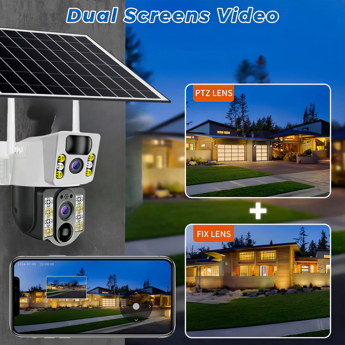 V380 Pro 8MP HD Solar Camera WIFI Smart Home Security Protection Home 360 Monitor 4K 4G SIM Card Outdoor with Battery 4G Network