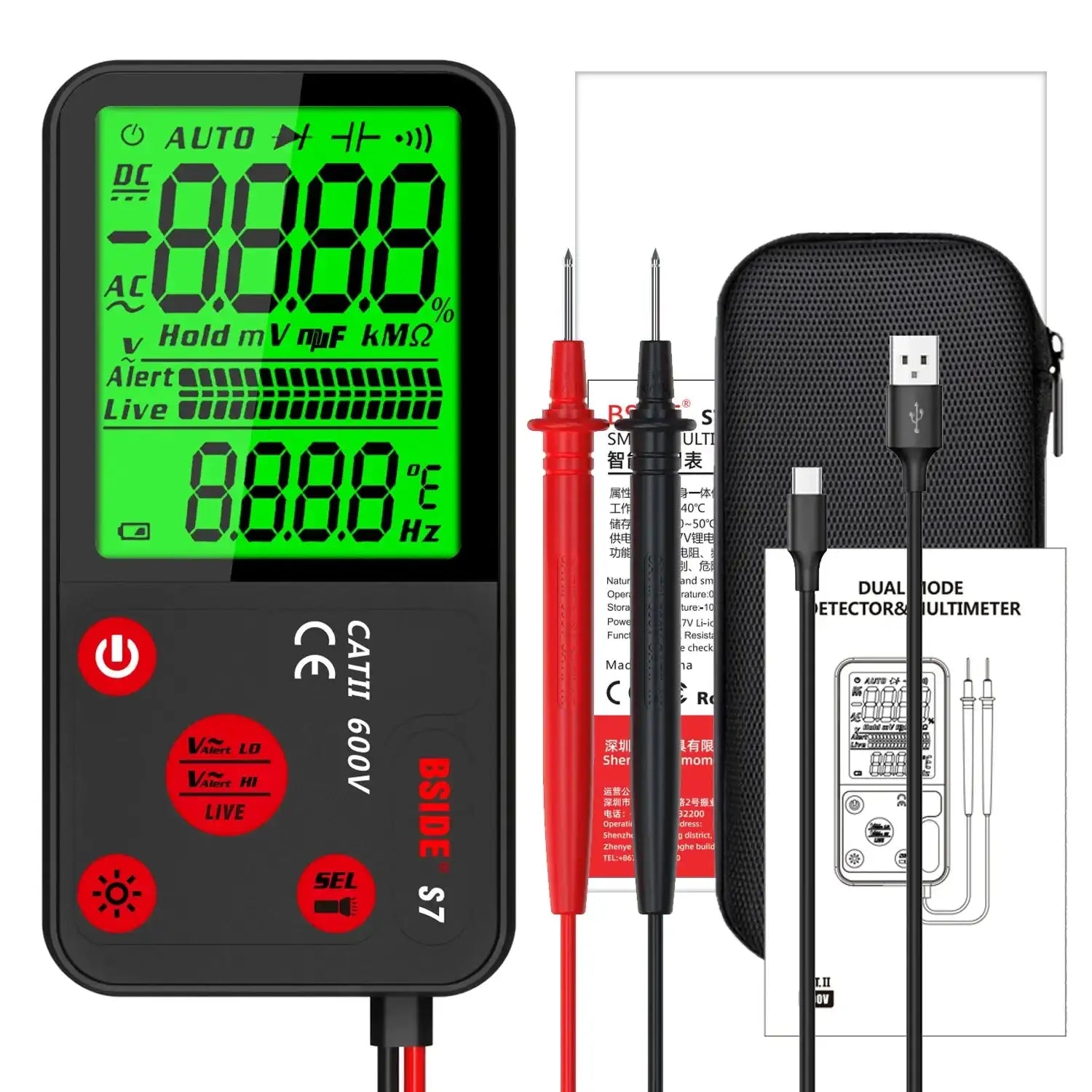 Kaemeasu Digital Multimeter 9999 Counts Smart Series Volts S7 with bag
