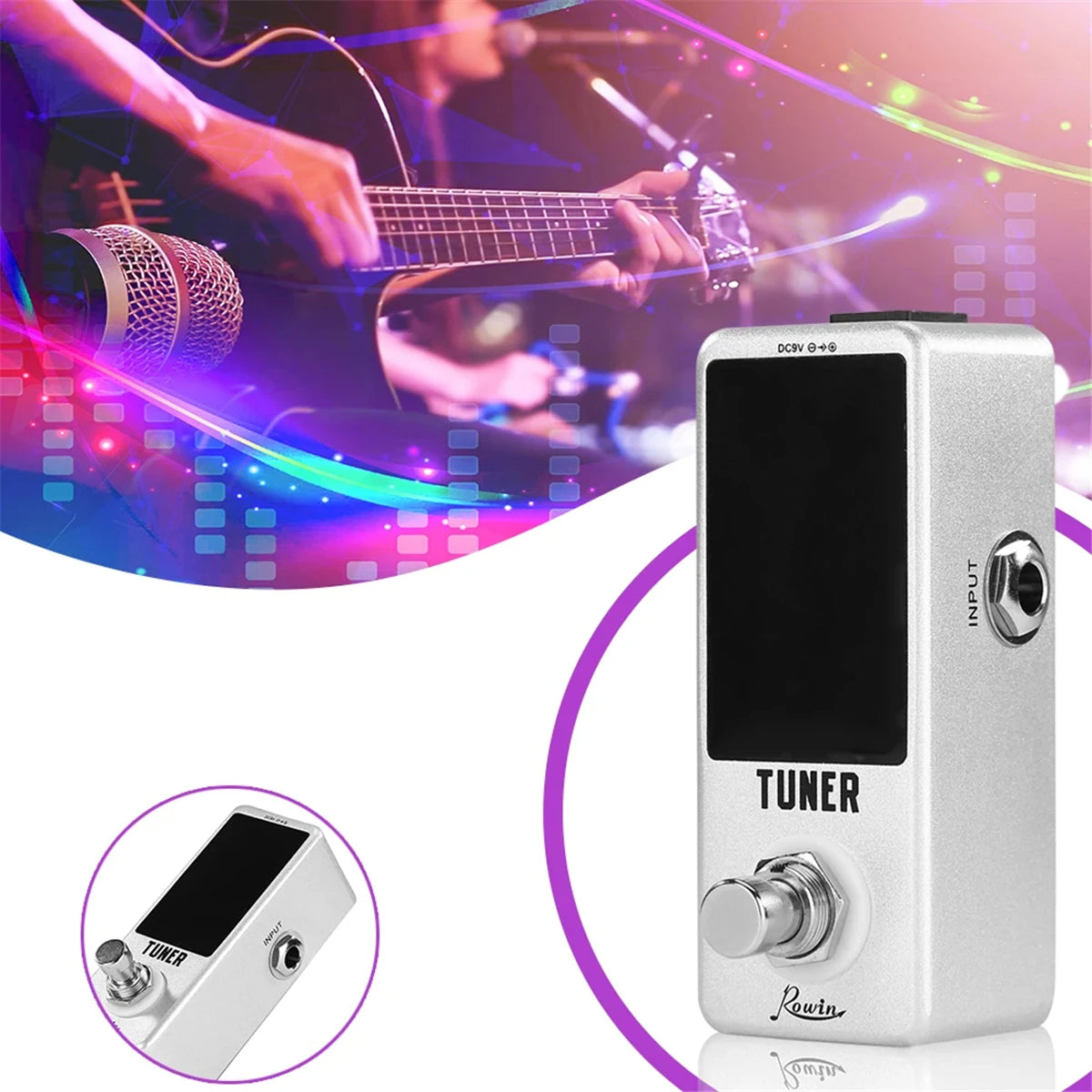 Rowin LT910 Guitar Tuner Pedal &ndash; Ultra-Precision Tuning