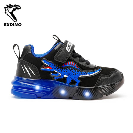EXDINO Light Up Dinosaur Sneakers for Boys 2-6Y