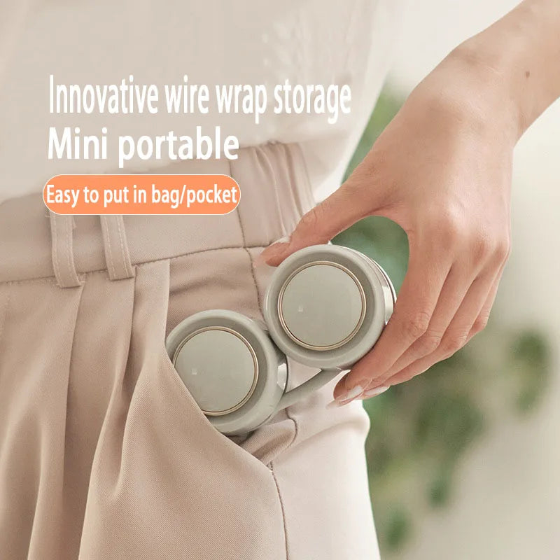 New Outdoor Hanging Neck Fan &ndash; USB Rechargeable Leafless