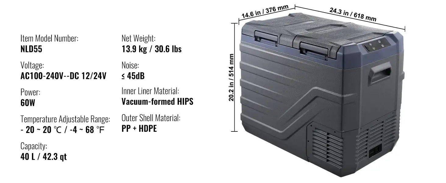 8L To 75L Car Refrigerator Outdoor Icebox Bluetooth NLD55 / CZECH REPUBLIC