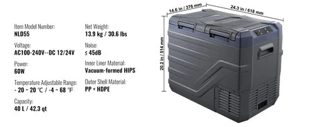 8L To 75L Car Refrigerator Outdoor Icebox Bluetooth NLD55 / CZECH REPUBLIC