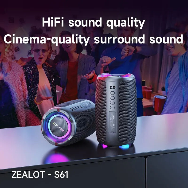 Zealot-S61 Portable Bluetooth Speaker &ndash; Dual Diaphragm Bass