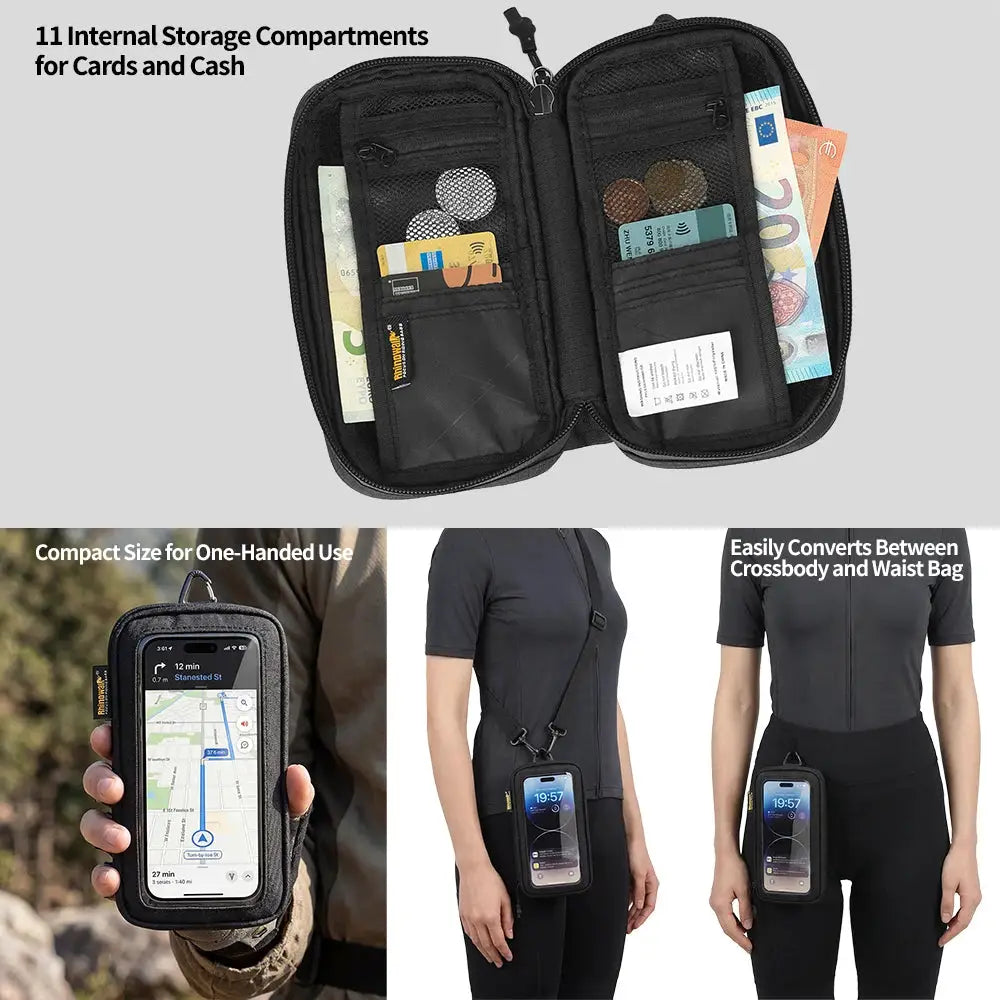 Rhinowalk Motorcycle Multi-Functional Expandable Phone Bag 1L Supports 7 Inch Phone Easy Navigation Molle Model Tool Bag by InterCyprus Trading Ltd