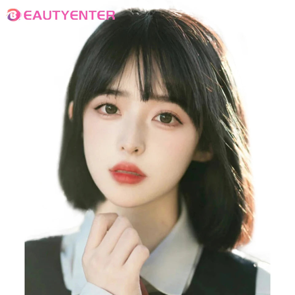 BeautyEnter Long Black Bangs Synthetic Wig for Cosplay and Daily Wear