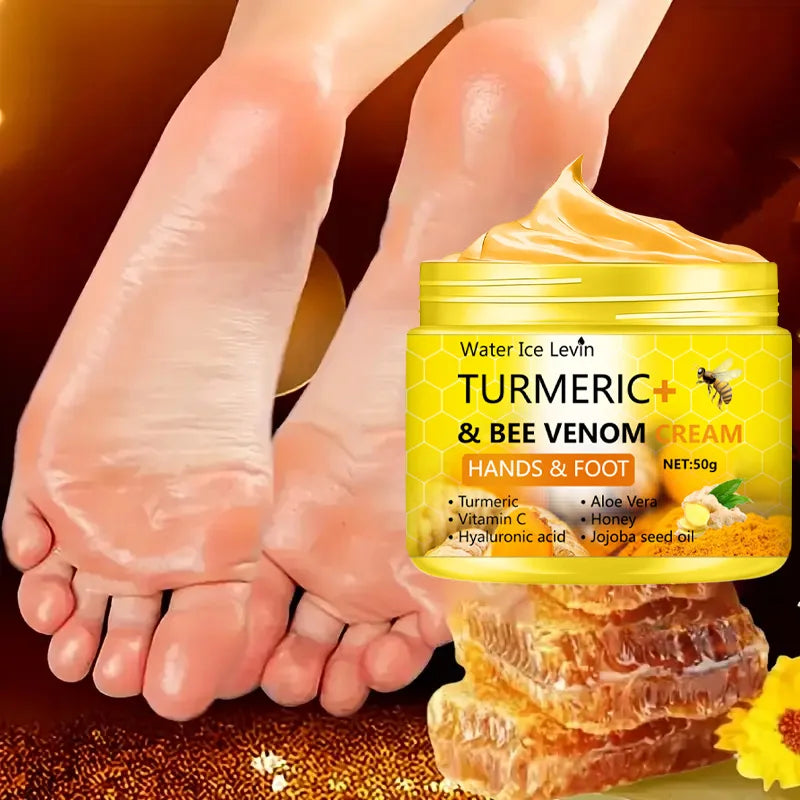 Turmeric Bee Venom Foot Cream &ndash; Deep Moisturizing Repair for Cracked Skin