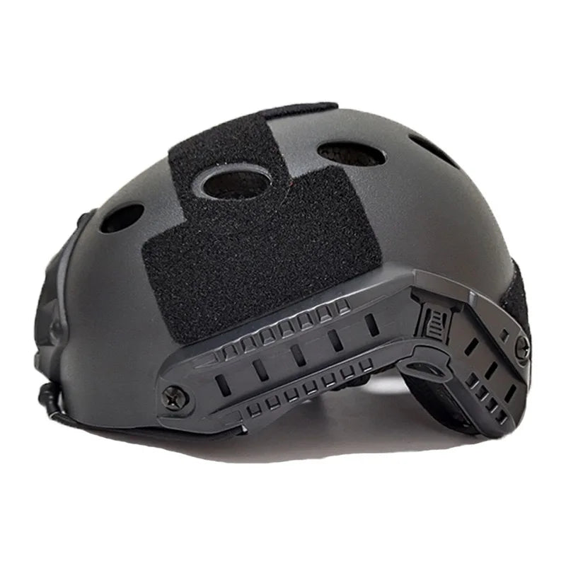 FAST Lightweight Outdoor Helmet - Durable ABS Construction Black circular hole