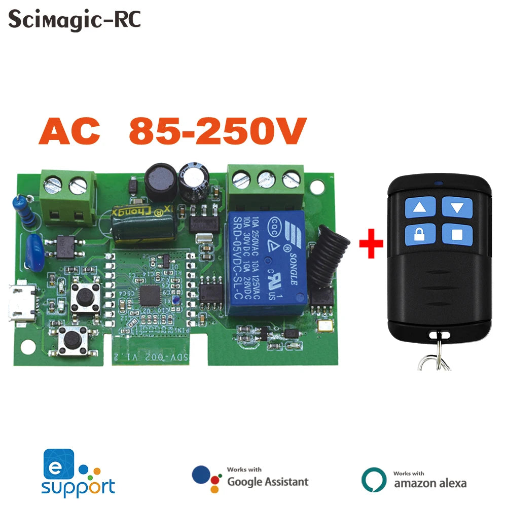 EWELINK Smart WiFi Garage Door Opener with Alexa Voice Control 85-250V RF NO Shell