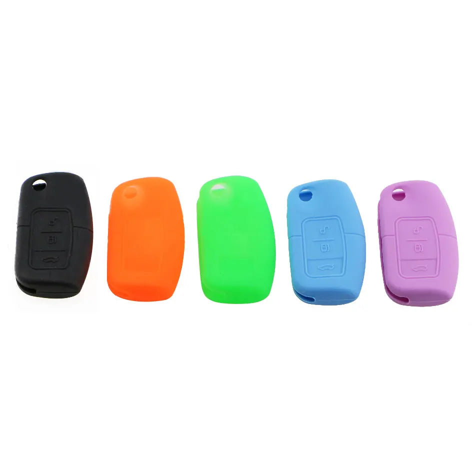 Copertura in silicone per chiave per Ford Fiesta Focus Mondeo, custodia per chiave flip a 3 pulsanti, morbido al tatto