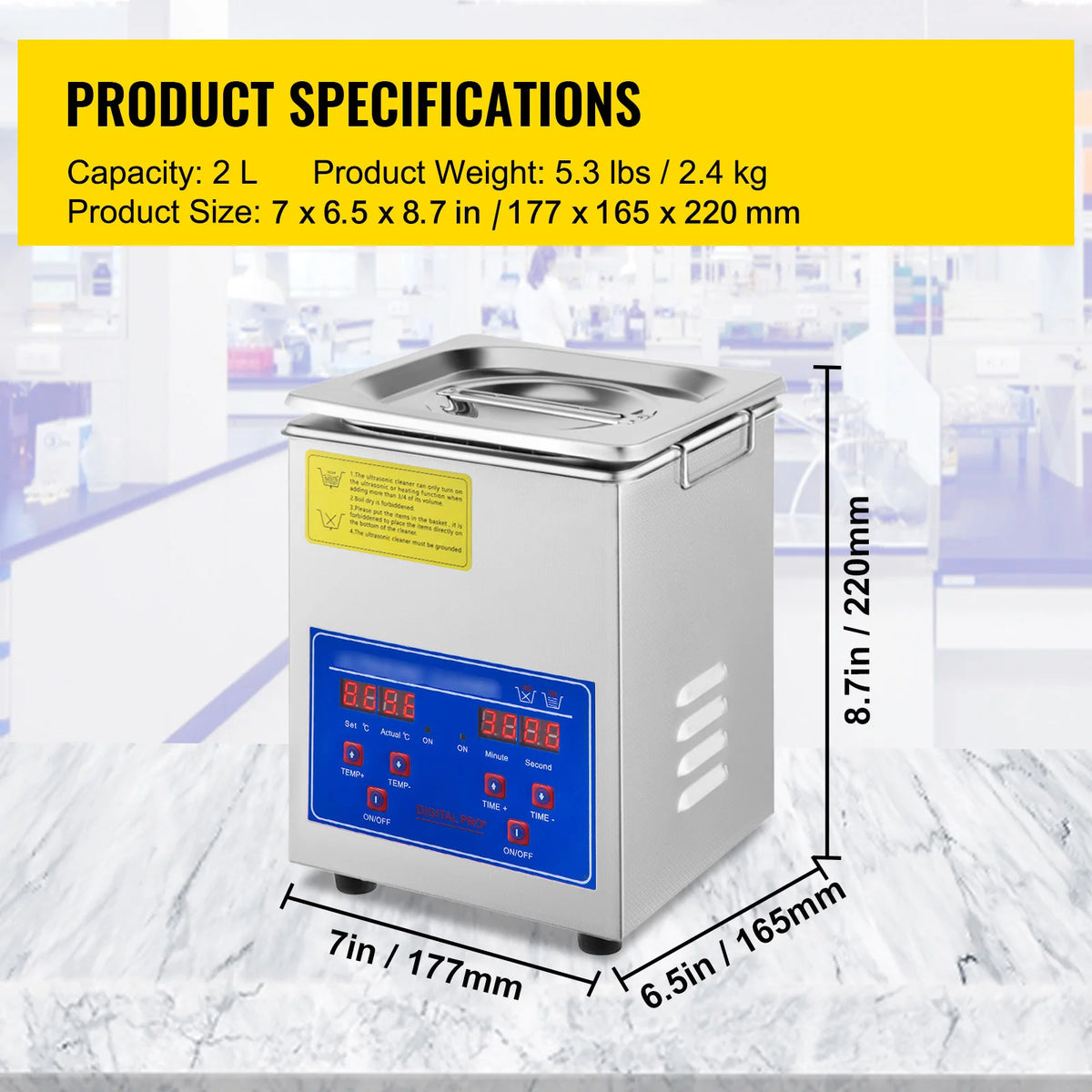 SucceBuy Ultrasonic Cleaner &ndash; Portable Heated Dish Washing 2L / Poland