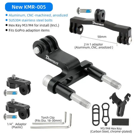 Cycle Stem Mount Lamp Holder GoPro Aluminum Bracket KMR-005C (CNC)