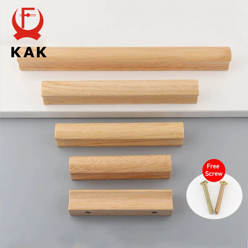 Maniglia in legno di Rubberwood 64mm per cassetto e pomello per porta