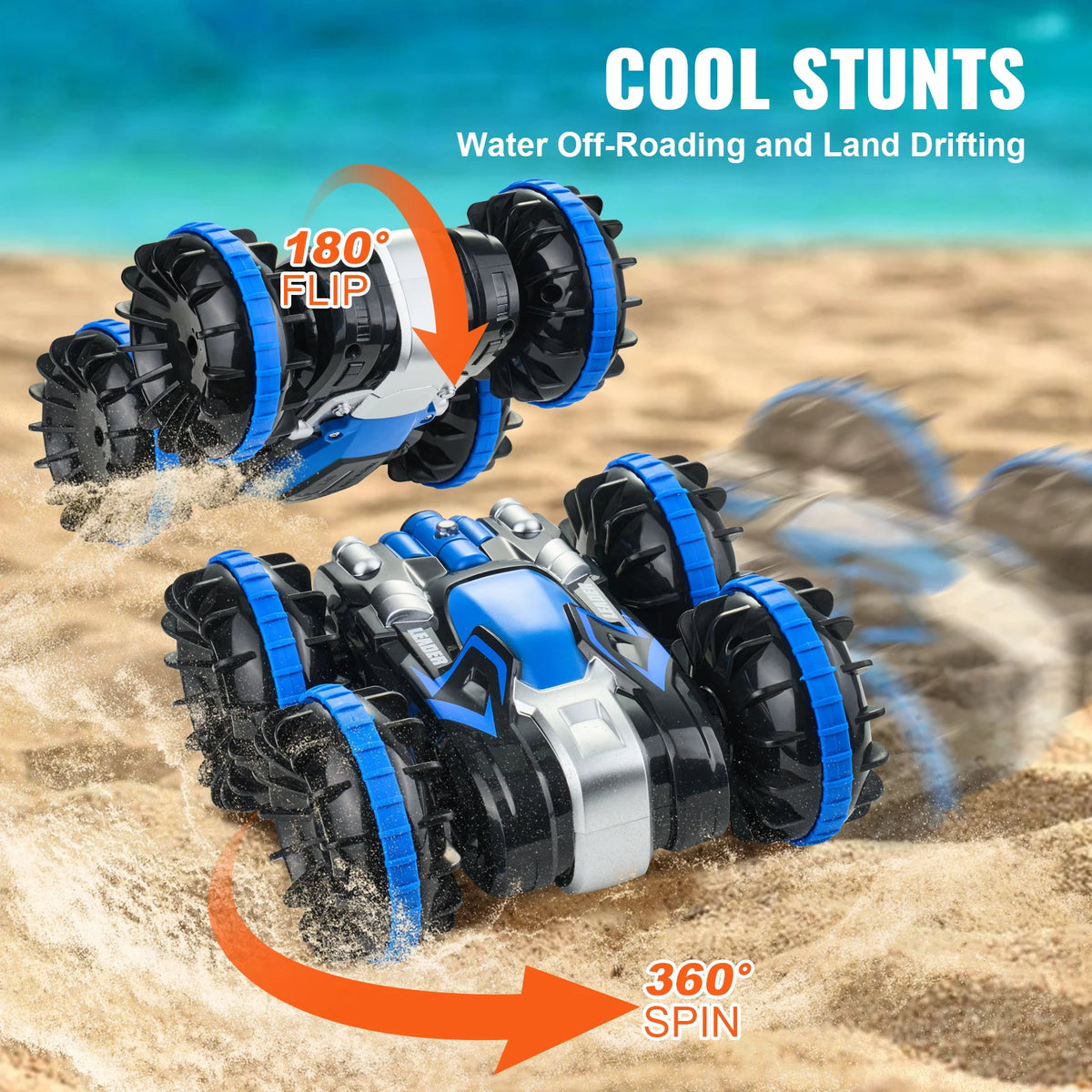 SucceBuy Amphibious RC Car Boat - 360 Degree Rotating Stunt