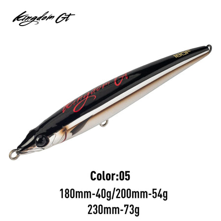 YOOFISH GT Sea Fishing Lure - Topwater Floating Artificial Bait for Tuna &amp; GT 4564-05 / 180mm 40g