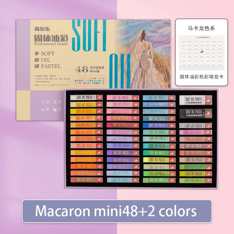 Kuelox Artistic Soft Oil Pastels Mini &ndash; Water Soluble 48-Mini macron