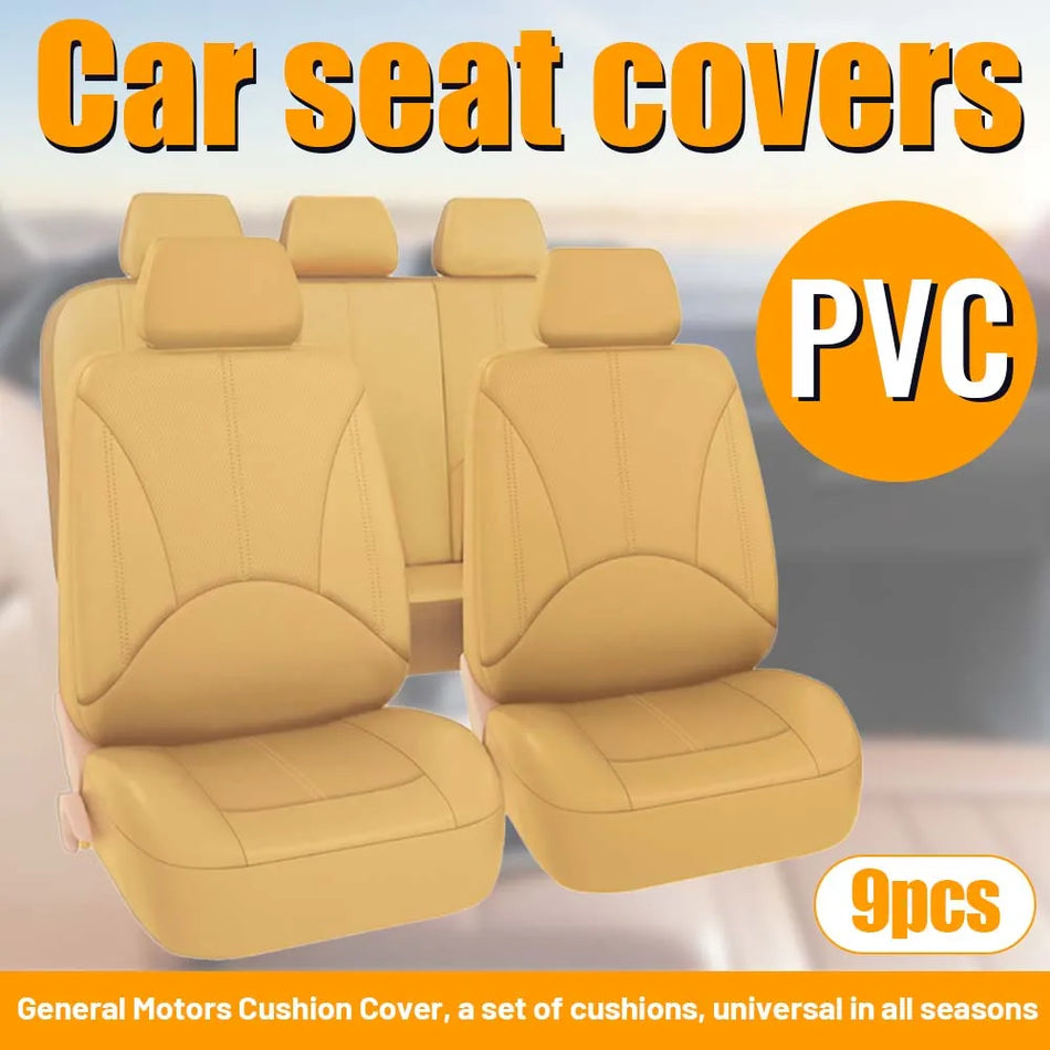 Hulit PU Leather Car Seat Covers Full Set, Universal Four Seasons
