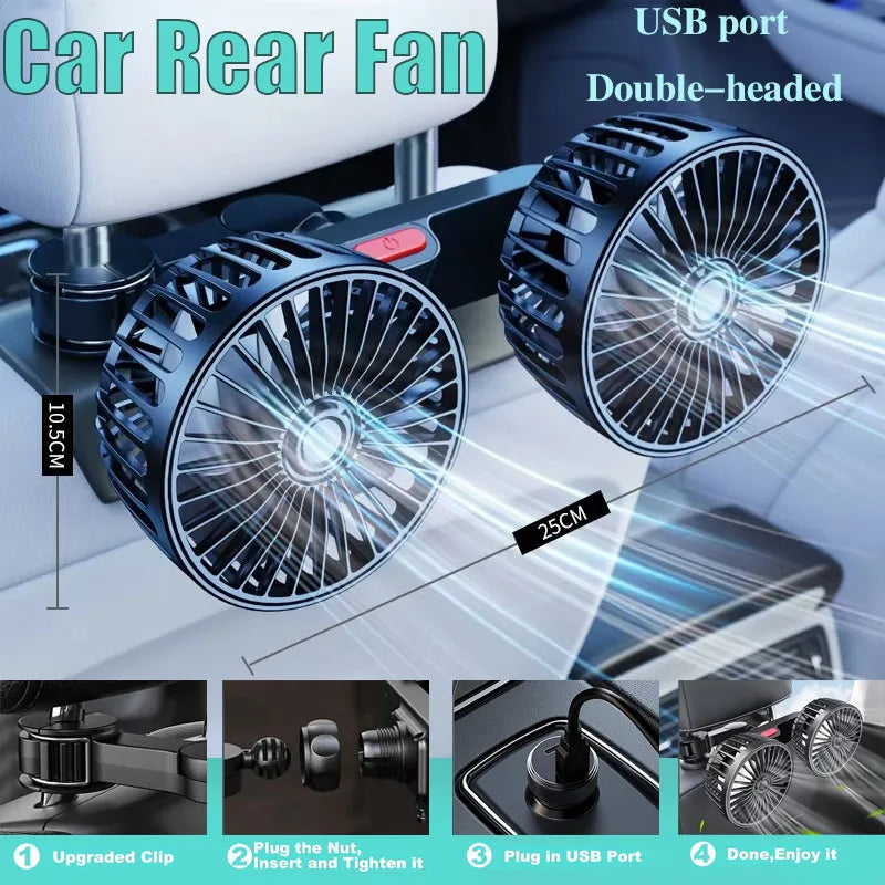 New Car Fan &ndash; 3-Speed Seat Back Cooling 360 Degree Rotation