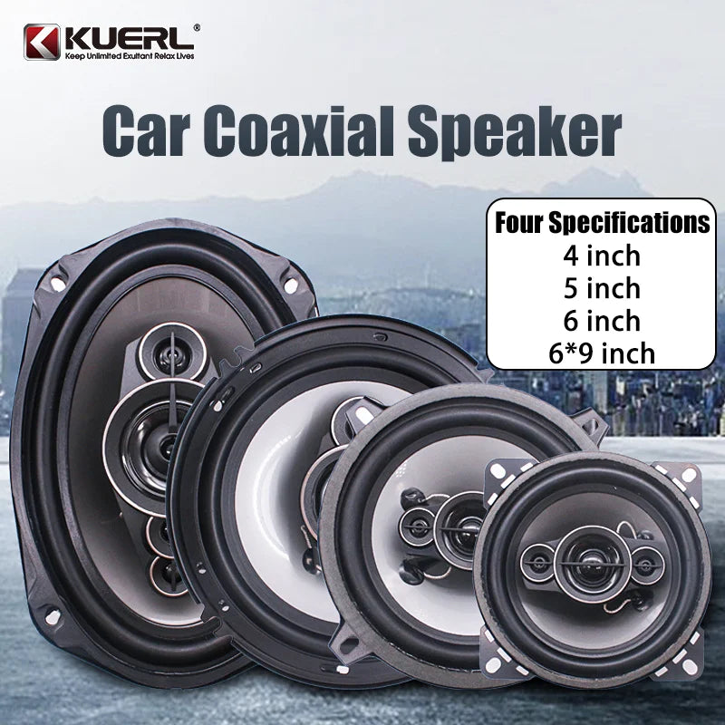 Universal Coaxial Car Speakers 6x9 Inch HiFi Full Range, 4 Ohm, Metal PVC