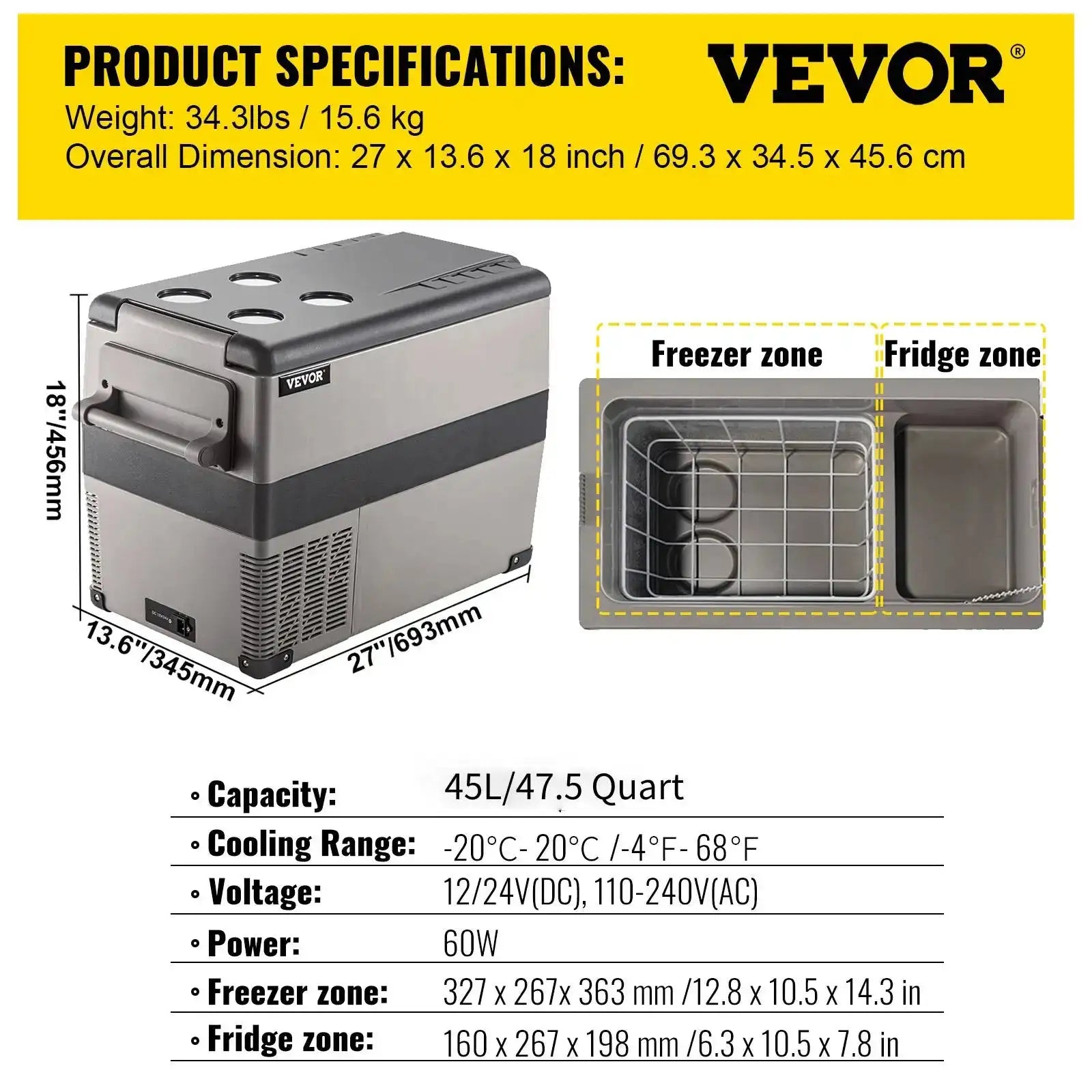 Car Refrigerator 20L 55L Freezer DC 110 240V 45L / france