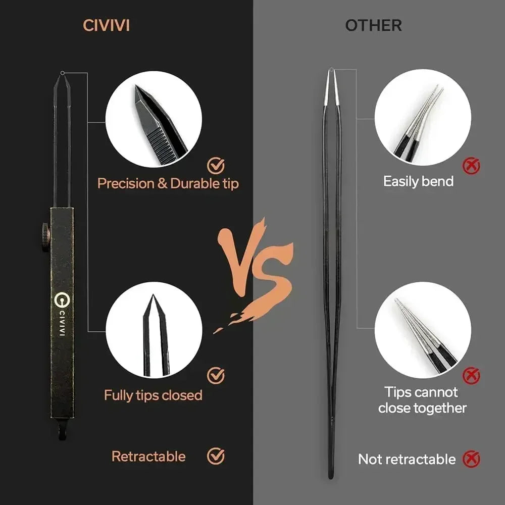 Tac-N Tweeze Retractable Forceps &ndash; Precision Stainless Steel EDC Tool