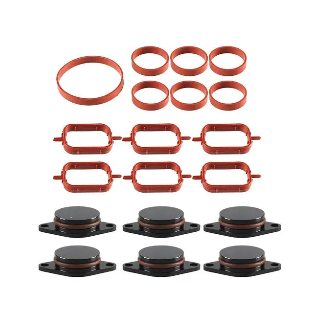 6PCS 22mm/33mm Swirl Flap Blanking Plates with Intake Manifold Gasket Seal For BMW M47 M57 E39 E87 E46 E90 E39 E60 X3 6 Cylinder by InterCyprus Trading Ltd