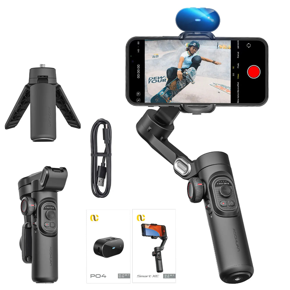 AOCHUAN Smart XE 3-Axis Handheld Gimbal Stabilizer &ndash; Effortless Face Tracking for Vlogging With AI