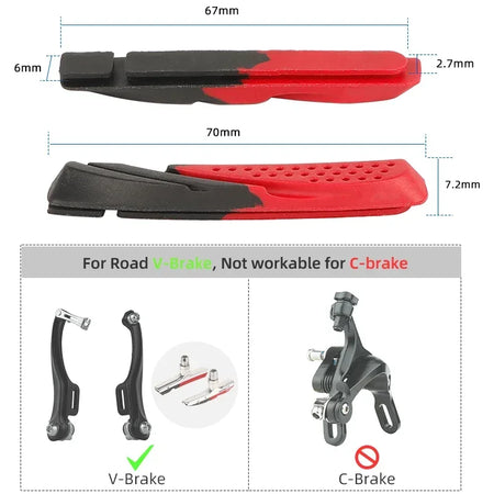 Deemount 70mm MTB Brake Pads &ndash; Durable Dual Component Design