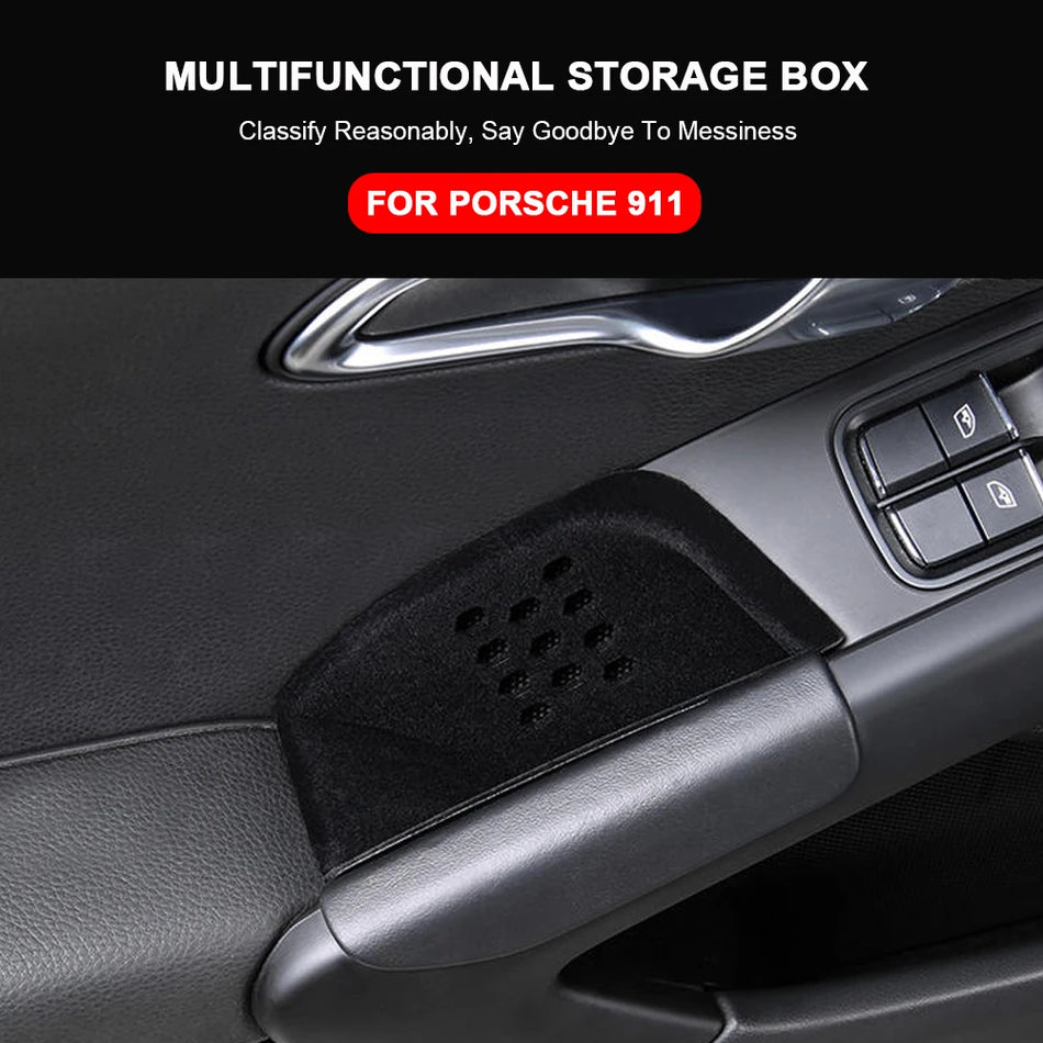 Porsche 911 Boxster Cayman için Flocked ABS Kapı Kolçak Tutucu Organizer