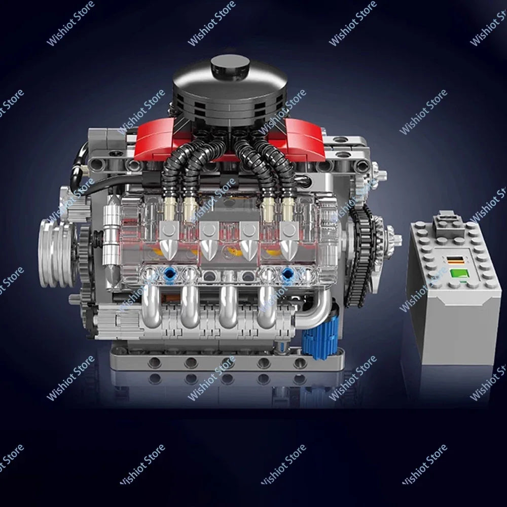 Mould King 10171 LSX454 V8 Engine Model &ndash; Motorized Drive