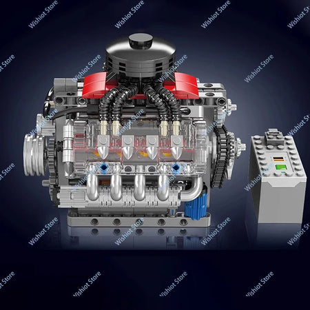 Mould King 10171 LSX454 V8 Engine Model &ndash; Motorized Drive