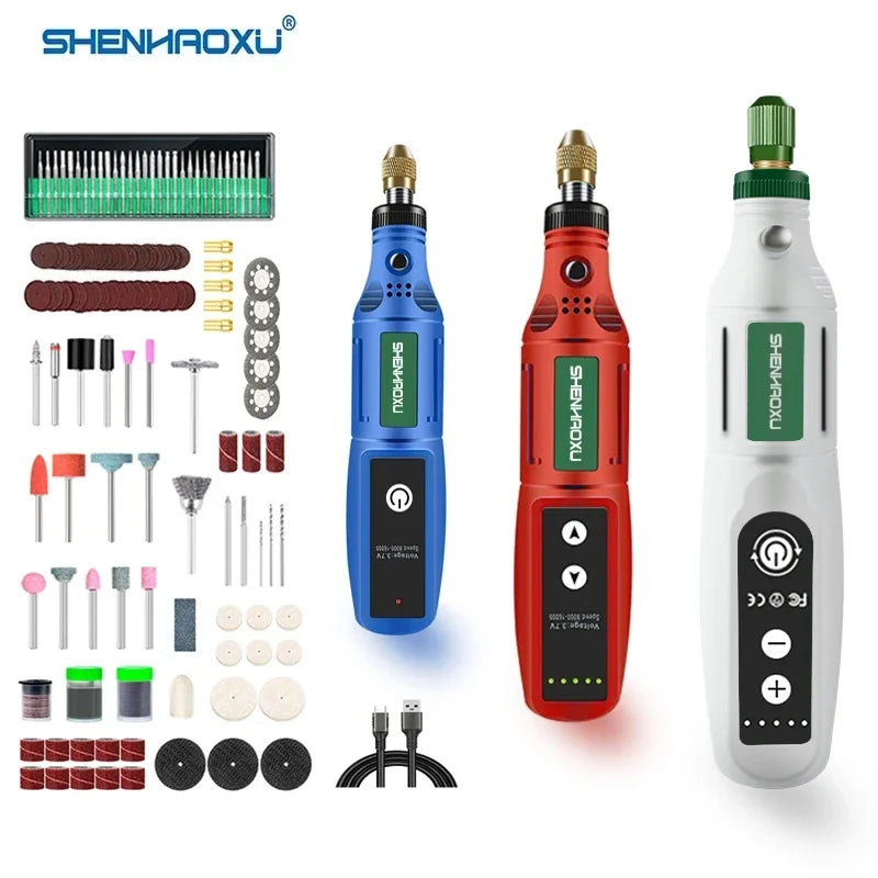 SHENHAOXU Mini Electric Grinder with USB Charging and Adjustable Speed