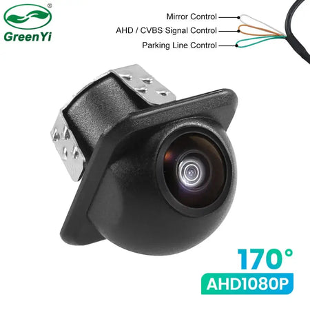 GreenYi AHD1080 Vehicle Rear Front Side View Camera 170° Fisheye Night Vision Waterproof Straw Hat Car Camera Drill Bit Included by InterCyprus Trading Ltd