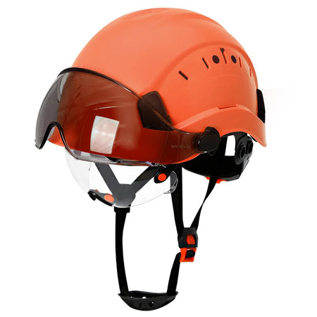 CE Safety Helmet With Double Goggles &ndash; Comfortable All Day Orange A