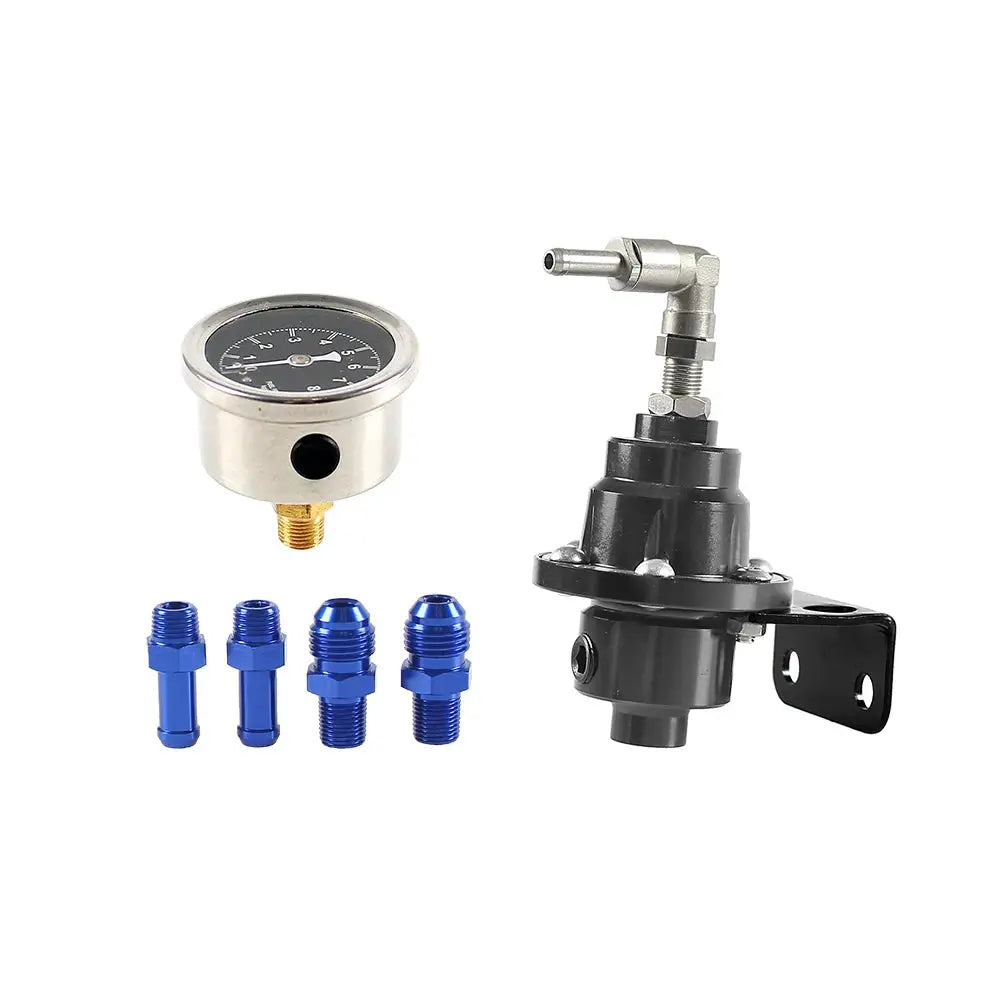Adjustable Fuel Pressure Regulator with Gauge Kit Aluminum Vehicle Refitting Fuel Supercharger Regulating Valve by InterCyprus Trading Ltd
