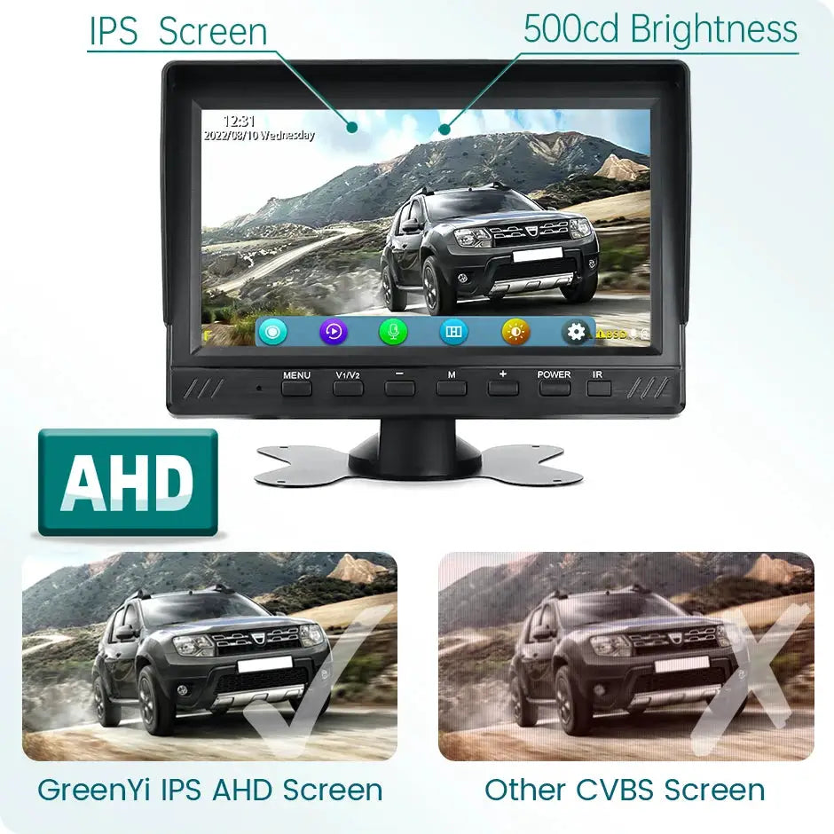 7 Inch 4CH DVR Monitor With AI Blind Spot Radar And IR Camera by InterCyprus Trading Ltd