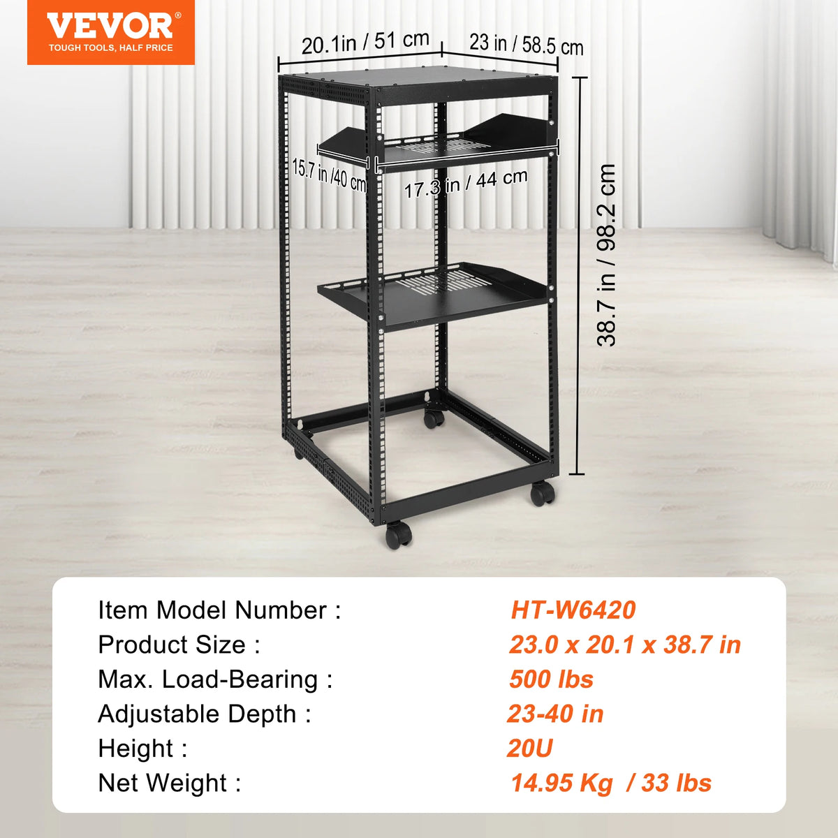 Cyprus Server Racks VEVOR Estrutura Aberta Rack de Servidor 12U/15U/20U de Pé ou Montado na ...