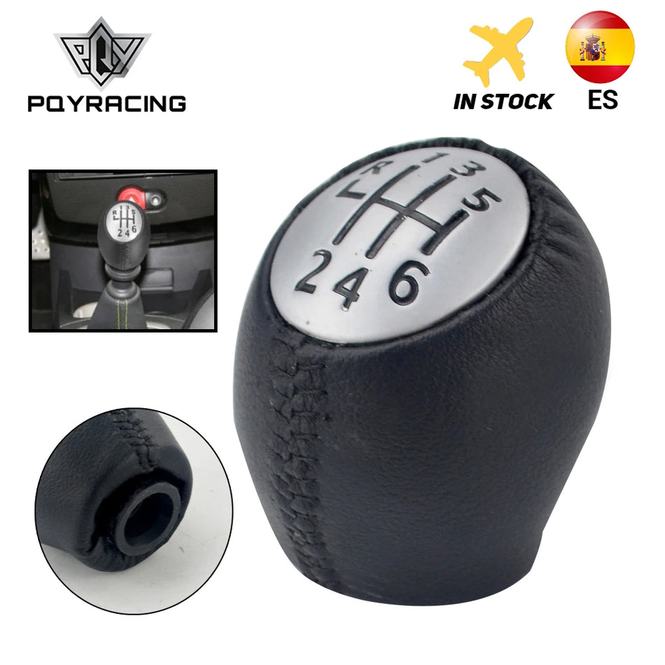 Gear Shift Knob Leather 6-Speed for Renault Megane Scenic Laguna Espace Master, Compatible with Opel and Vauxhall
