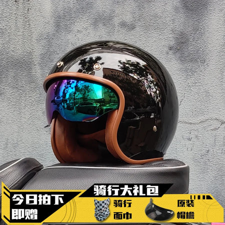 ORZ Retro Open Face Helmet 3-4 - Unisex DOT Certified