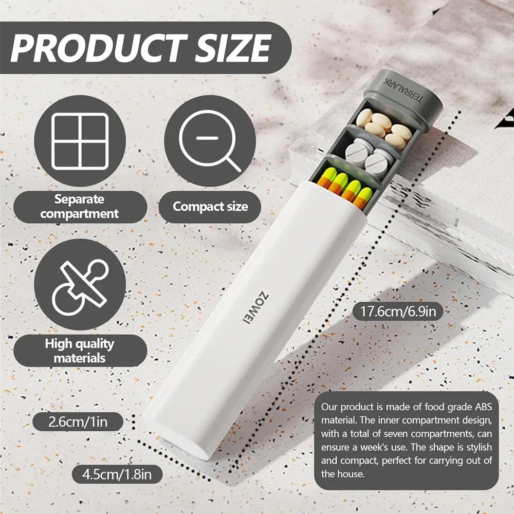 Stylish 7-Day Large Capacity Pill Organizer - Perfect for Travel, Office &amp; Gifts, BPA-Free