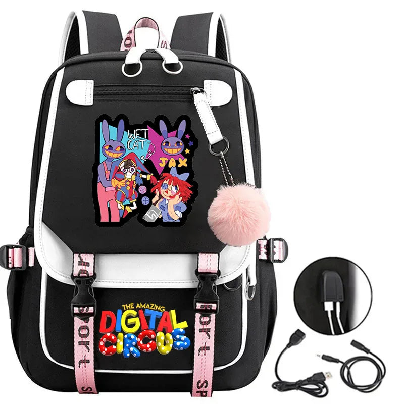 Kawaii Cartoon School Backpack for Boys and Girls D