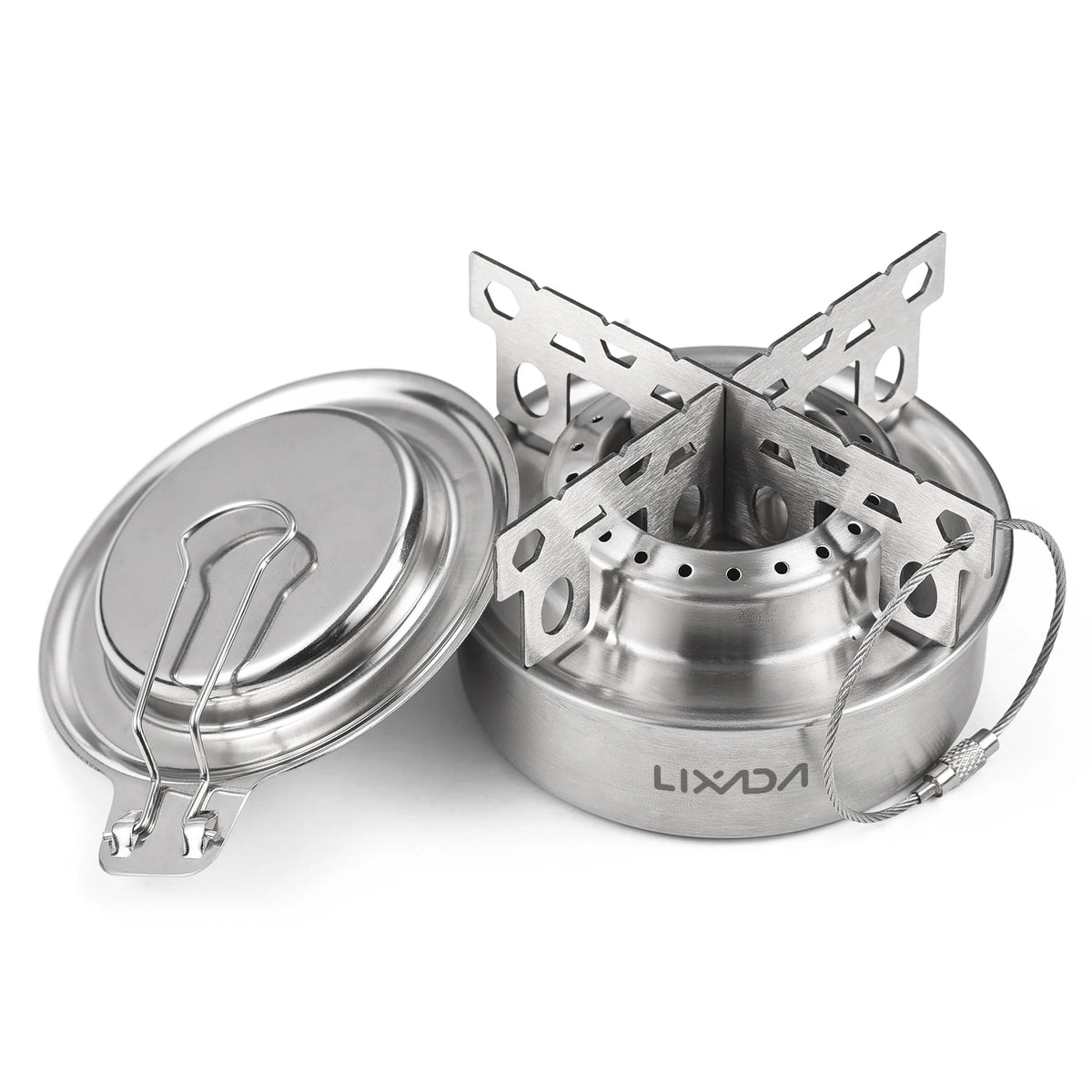 Lixada Mini Alcohol Stove With Cross Stand &ndash; Ultra Portable Stainless steel 2