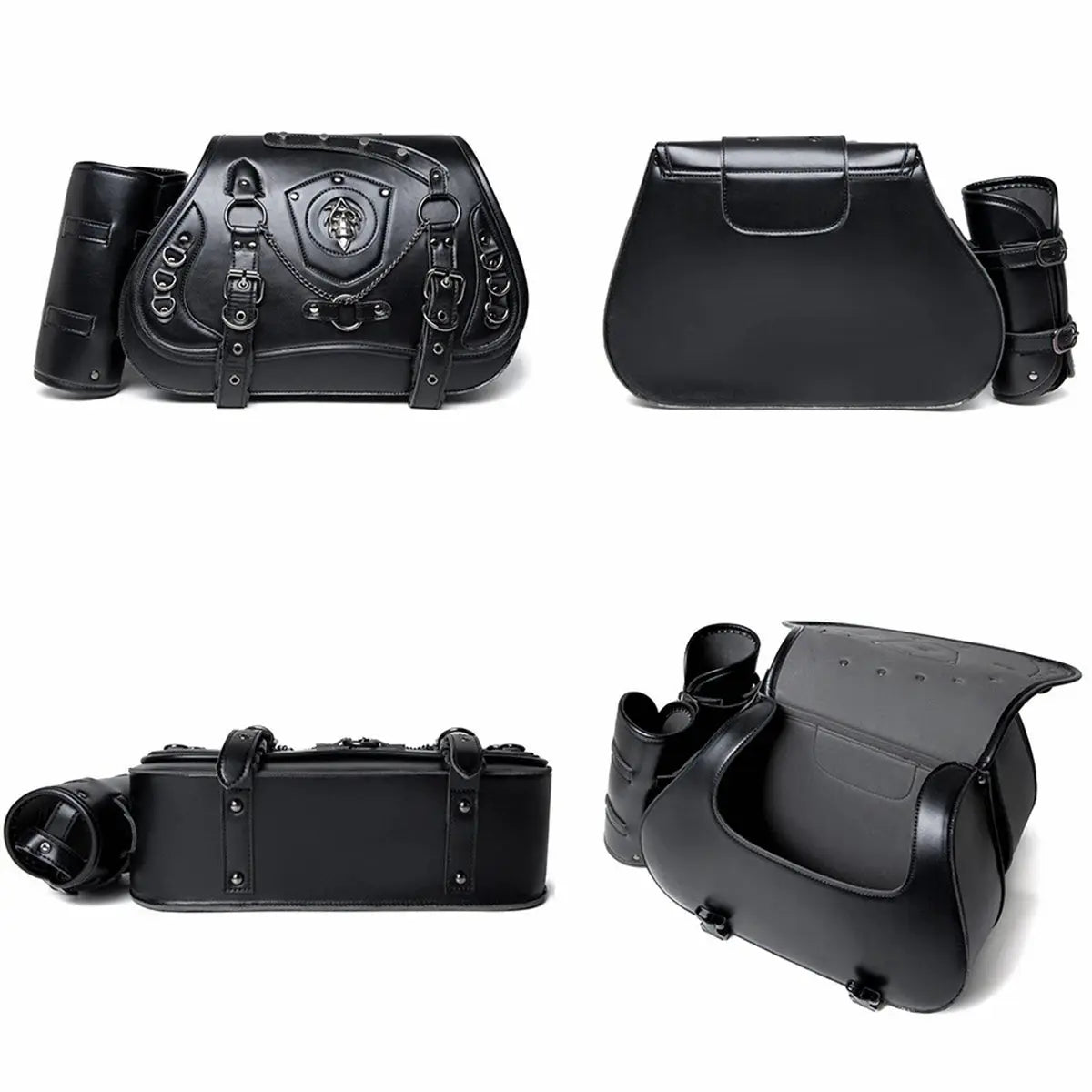 Universal Motorcycle Saddlebag Side Tool Luggage Storage Saddle Bags With Cup Holder and Lock for Harley Honda Suzuki Yamaha by InterCyprus Trading Ltd