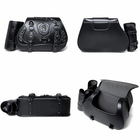 Universal Motorcycle Saddlebag Side Tool Luggage Storage Saddle Bags With Cup Holder and Lock for Harley Honda Suzuki Yamaha by InterCyprus Trading Ltd