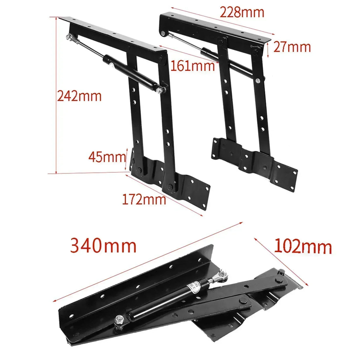 2PCS Lift Up Top Folding Hydraulic Tea Table Hinge &ndash; Heavy Duty Steel Construction