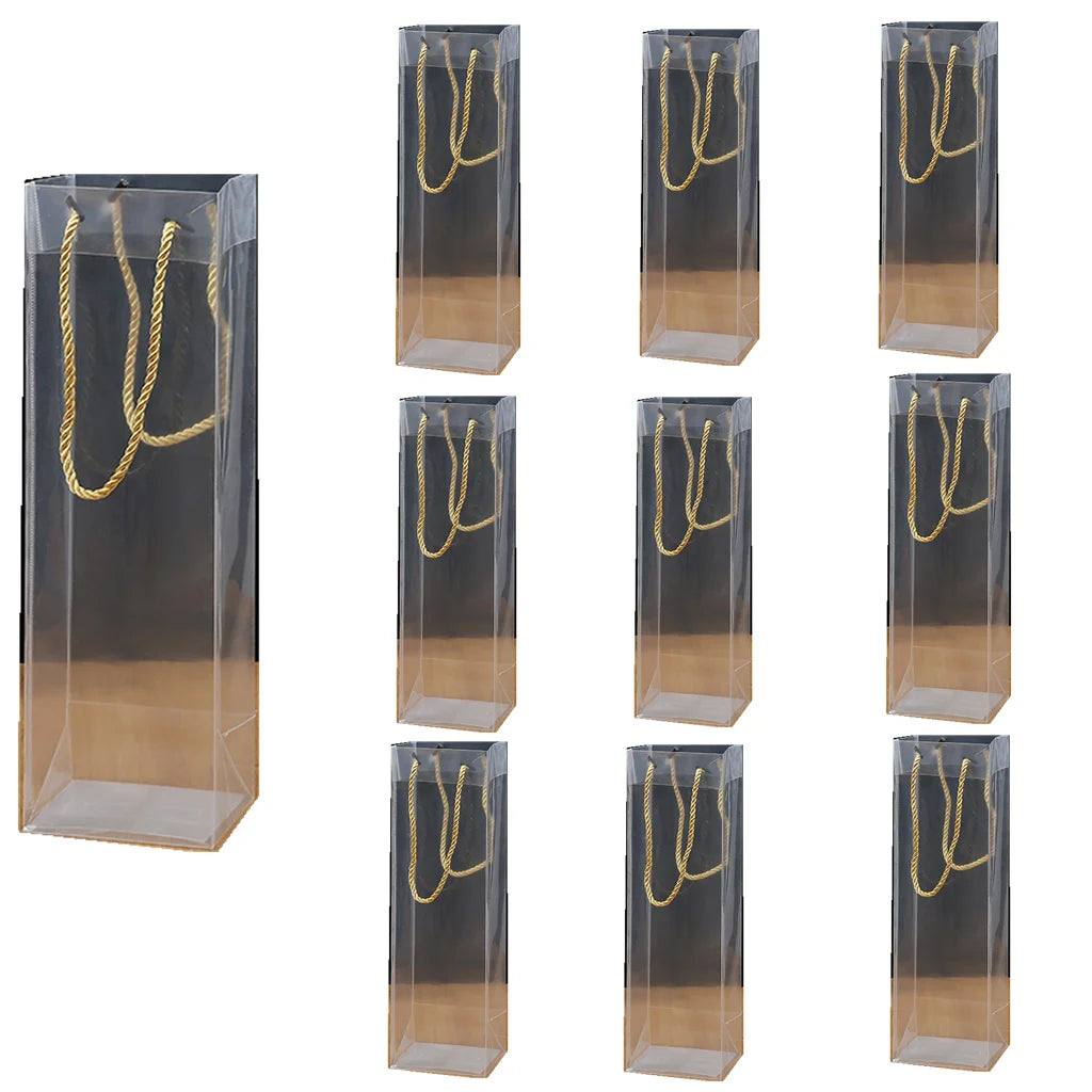 Nautical 750ml Kraft Clear Wine Gift Bag - Free Shipping 10PCS Bags / 10 10  36cm